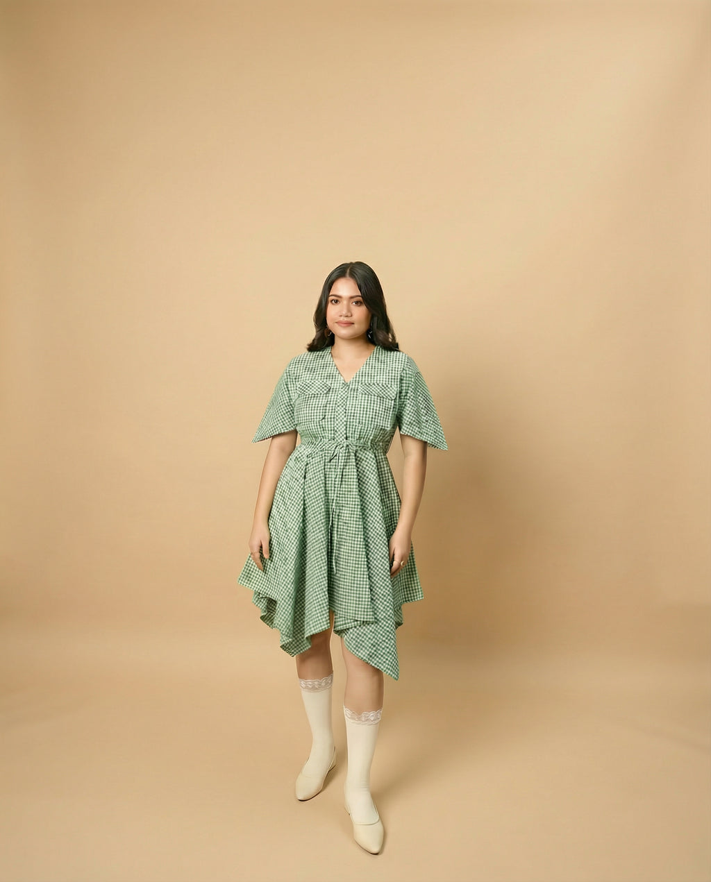 Green Breeze Handkerchief Dress