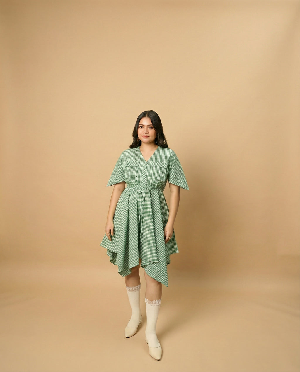 Green Breeze Handkerchief Dress