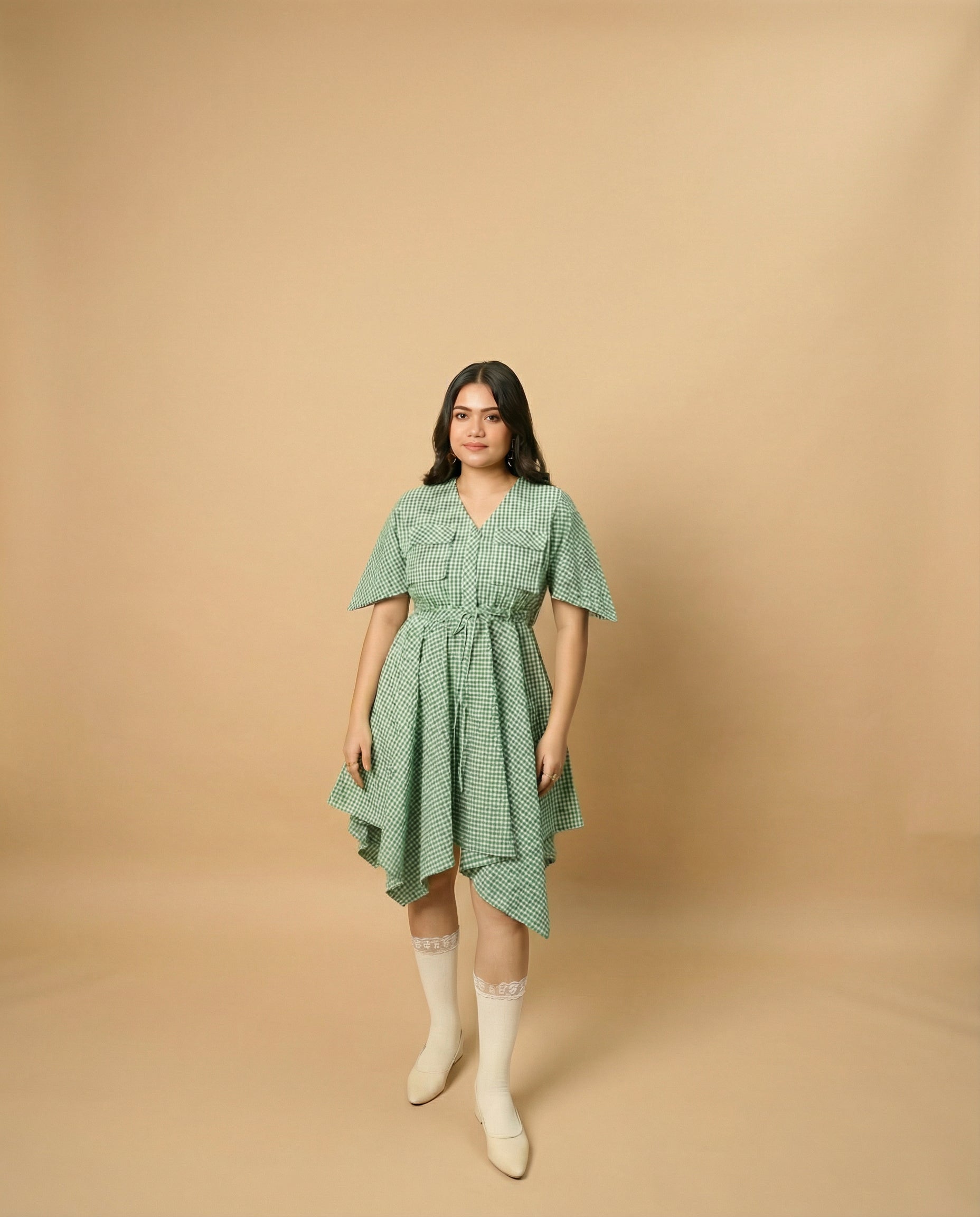 Green Breeze Handkerchief Dress