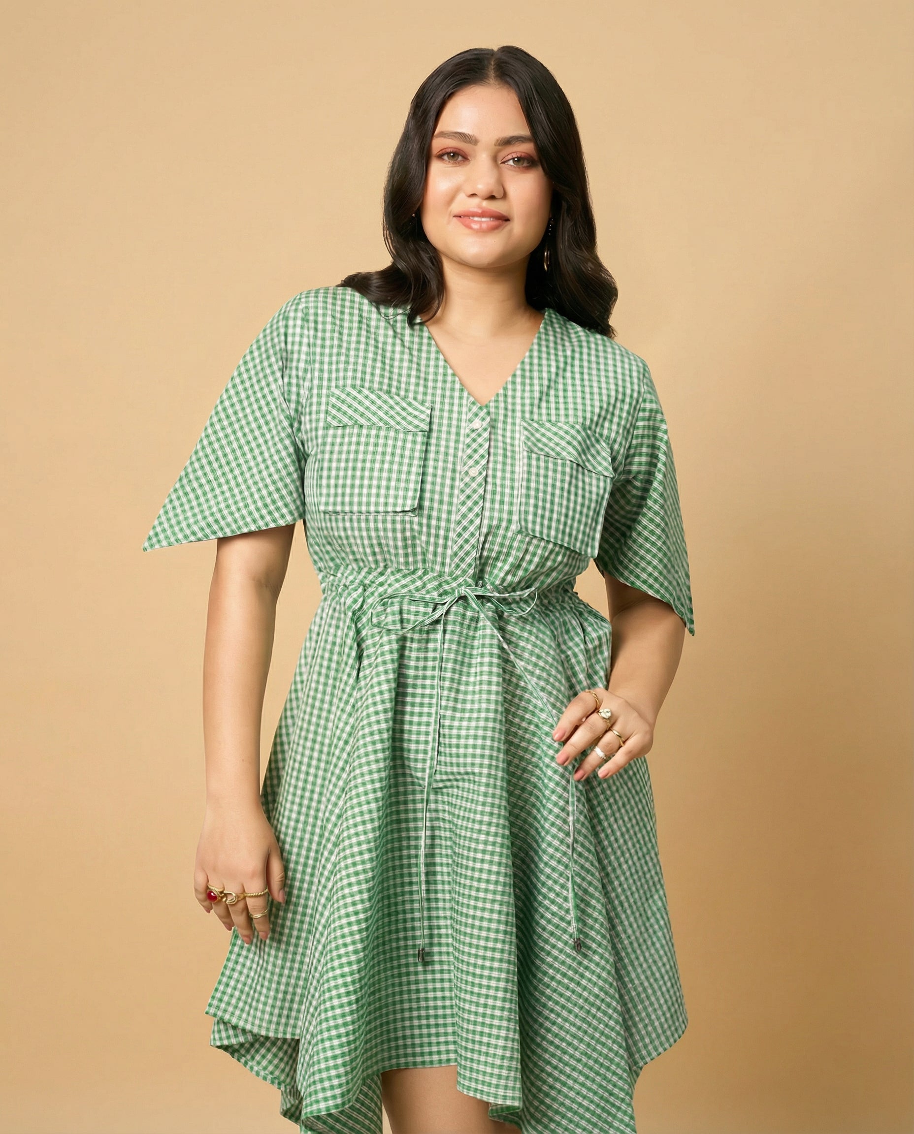 Green Breeze Handkerchief Dress