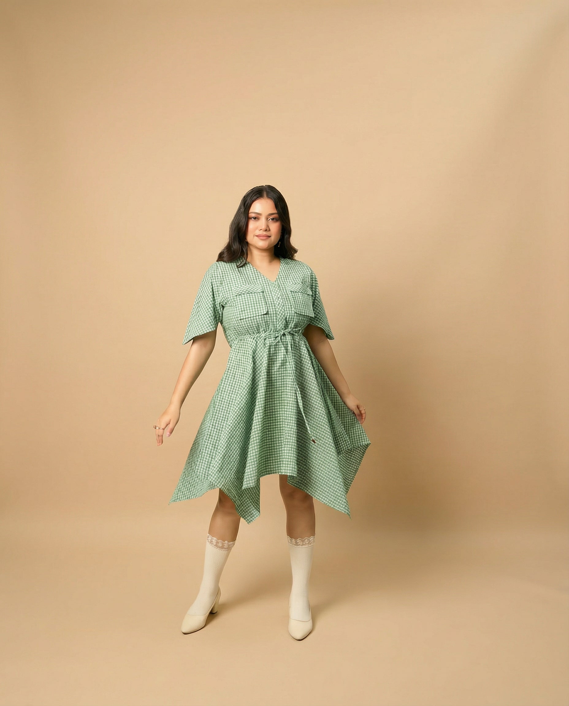 Green Breeze Handkerchief Dress