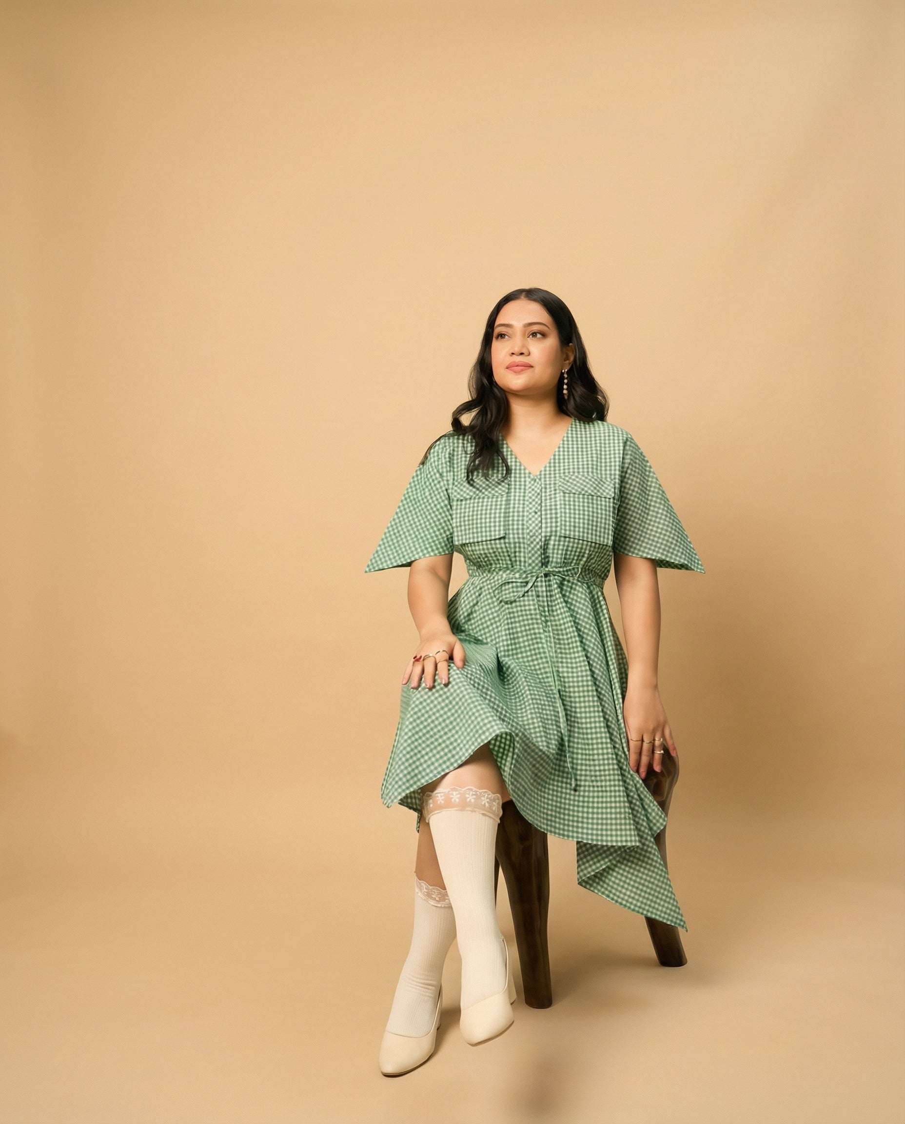 Green Breeze Handkerchief Dress