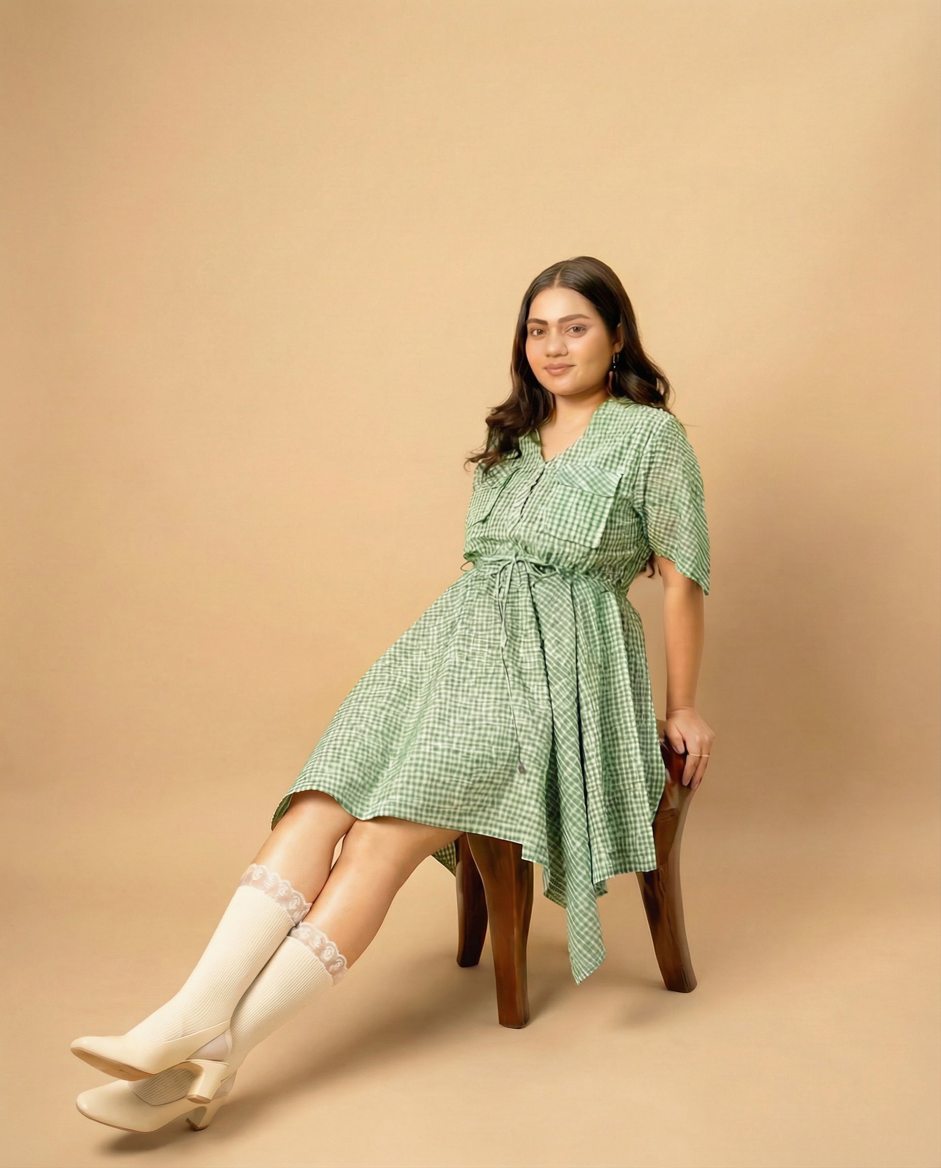 Green Breeze Handkerchief Dress