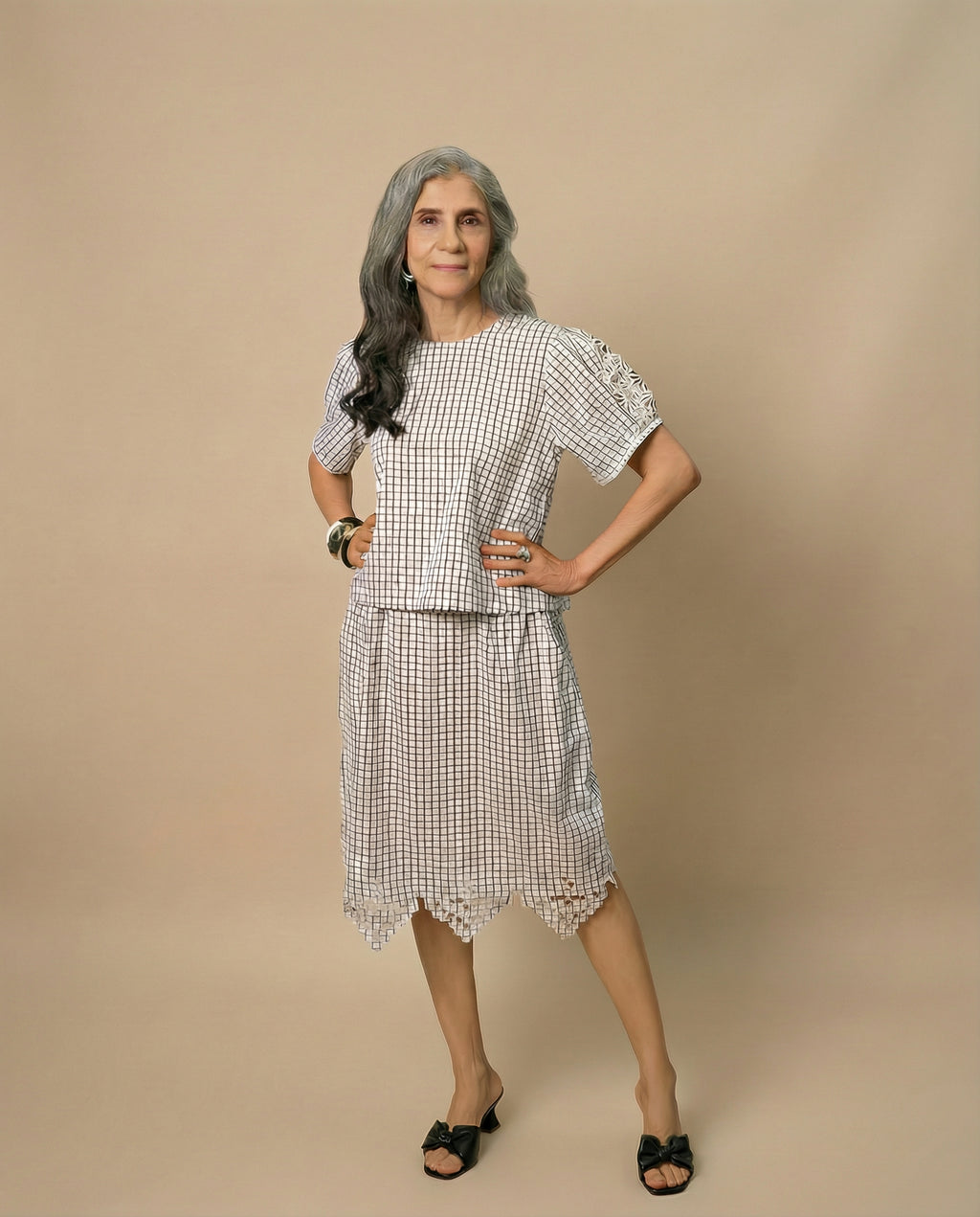 Floral Sleeve Embroidered Top