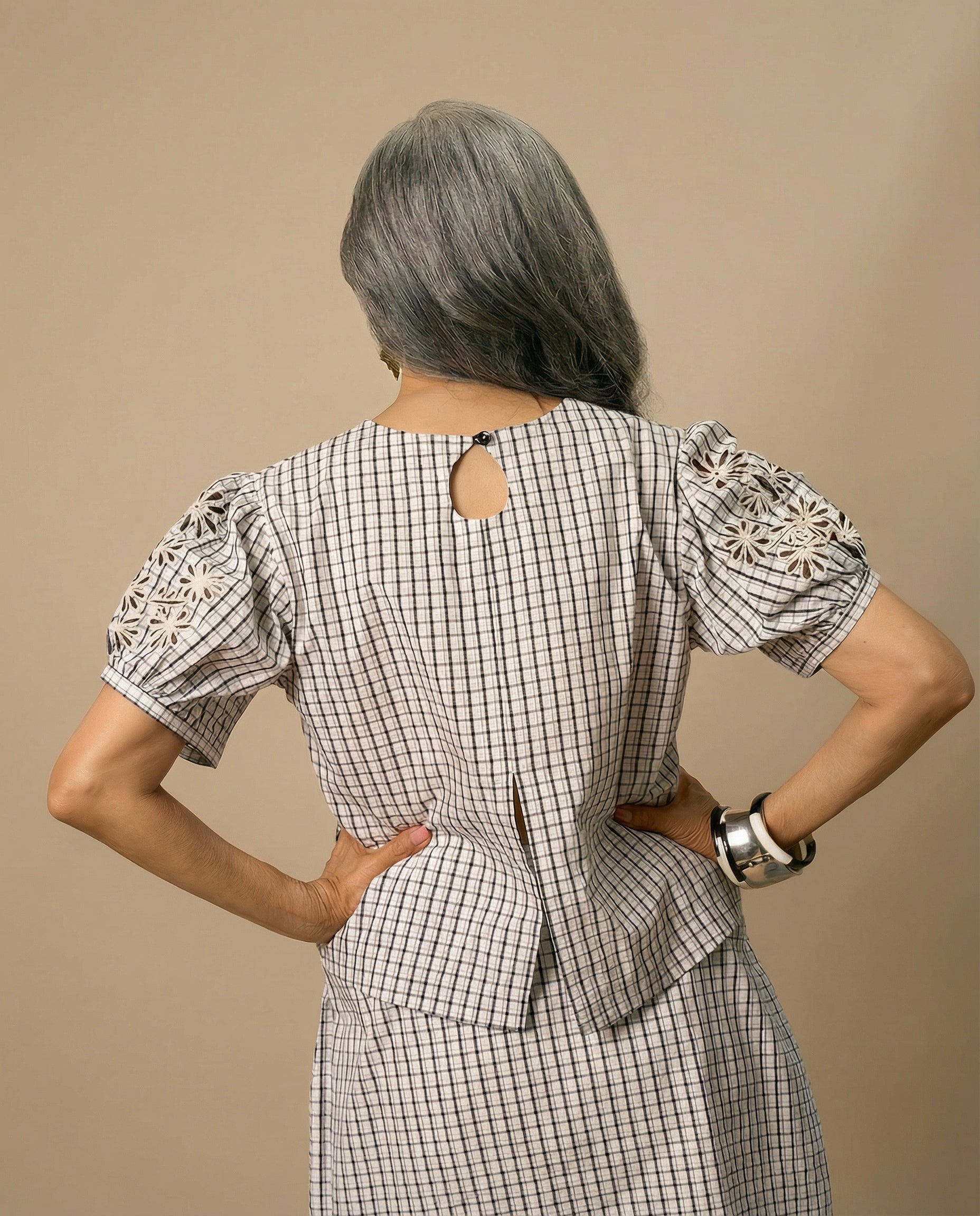 Floral Sleeve Embroidered Top