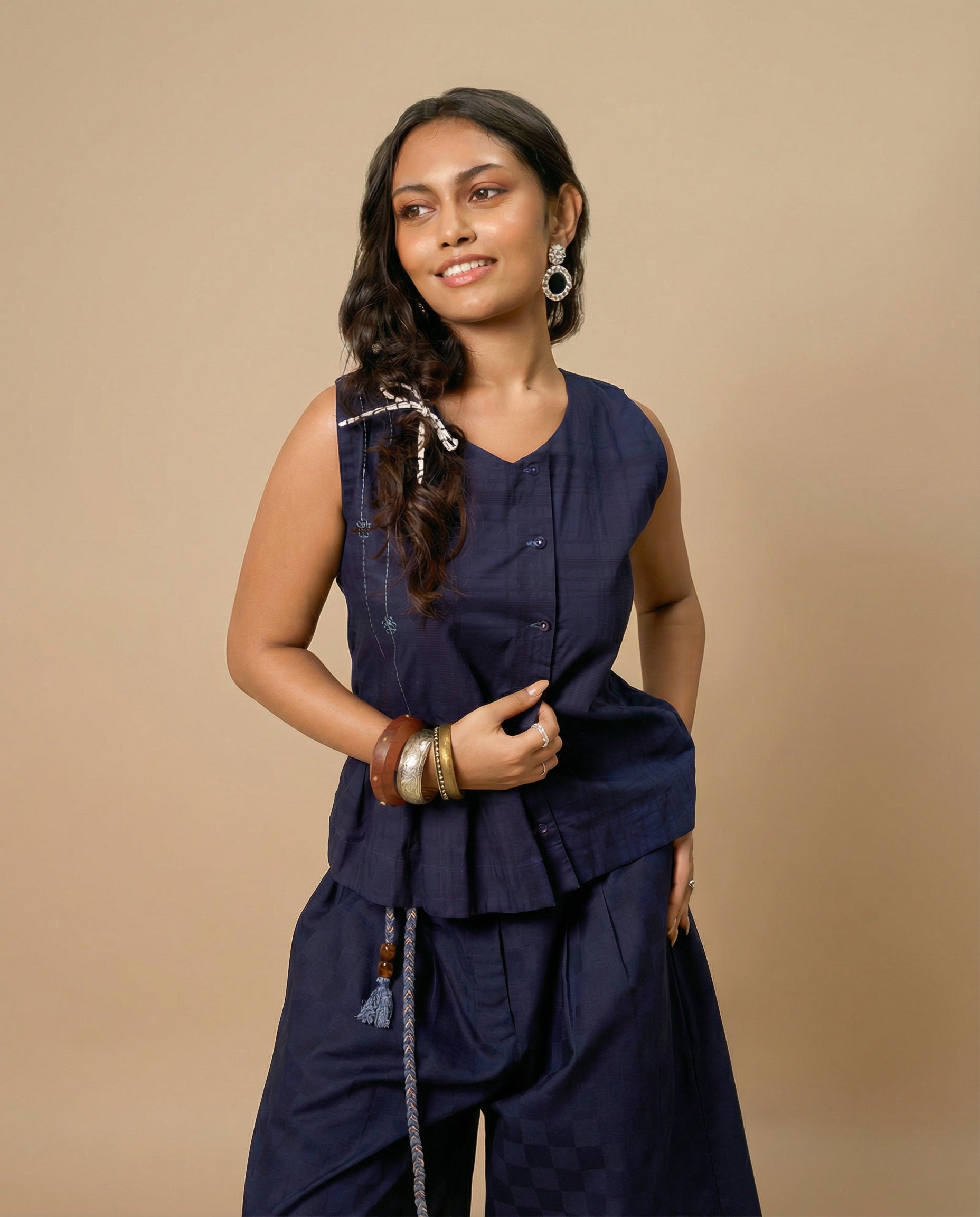 Stitch Story Indigo Top