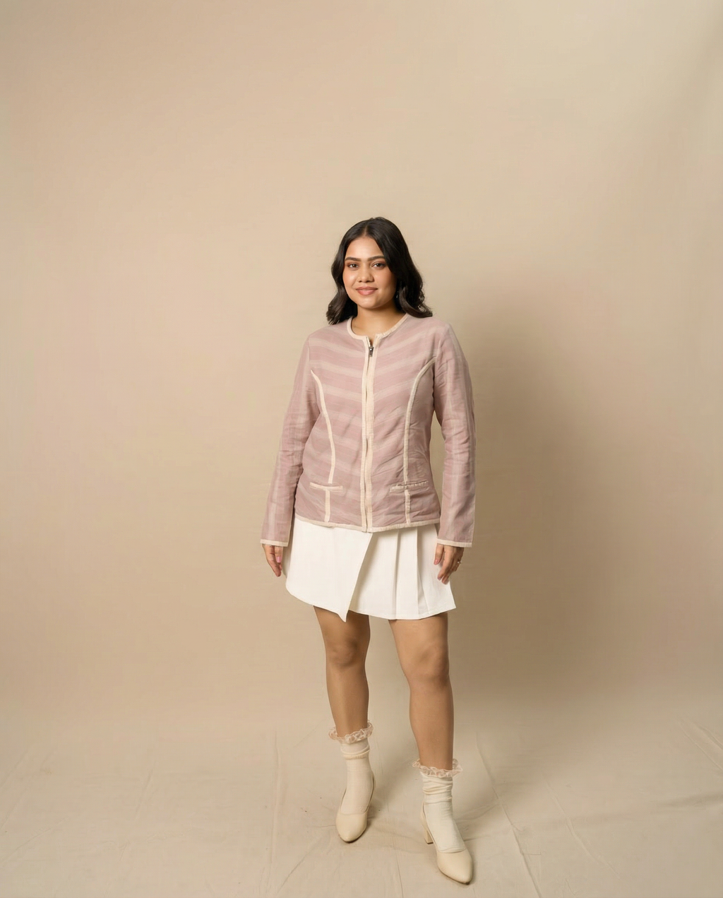 Blush Linear Piping Jacket