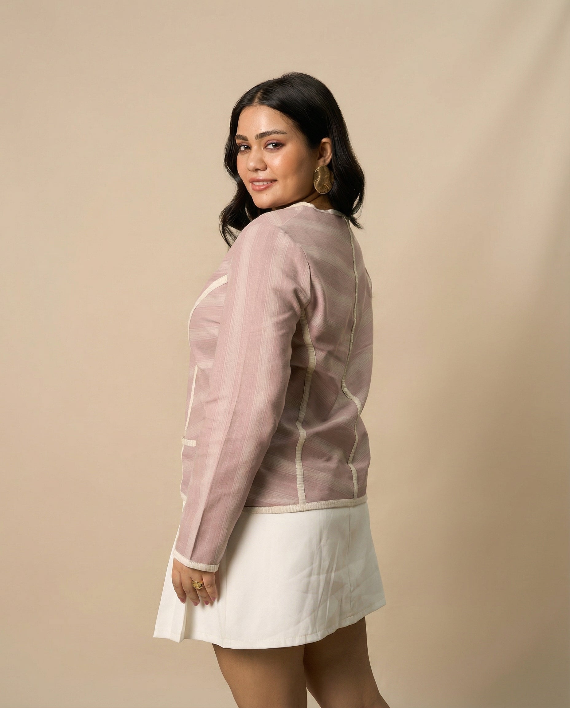 Blush Linear Piping Jacket