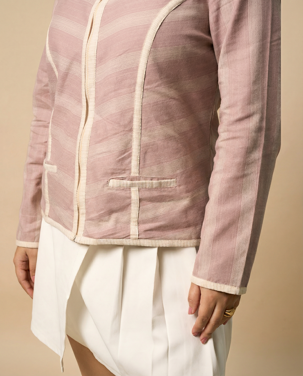 Blush Linear Piping Jacket