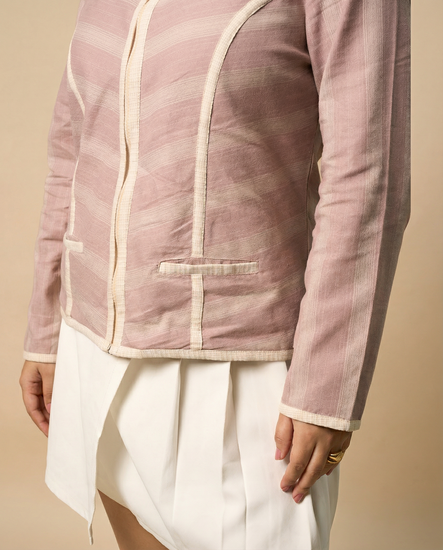 Blush Linear Piping Jacket