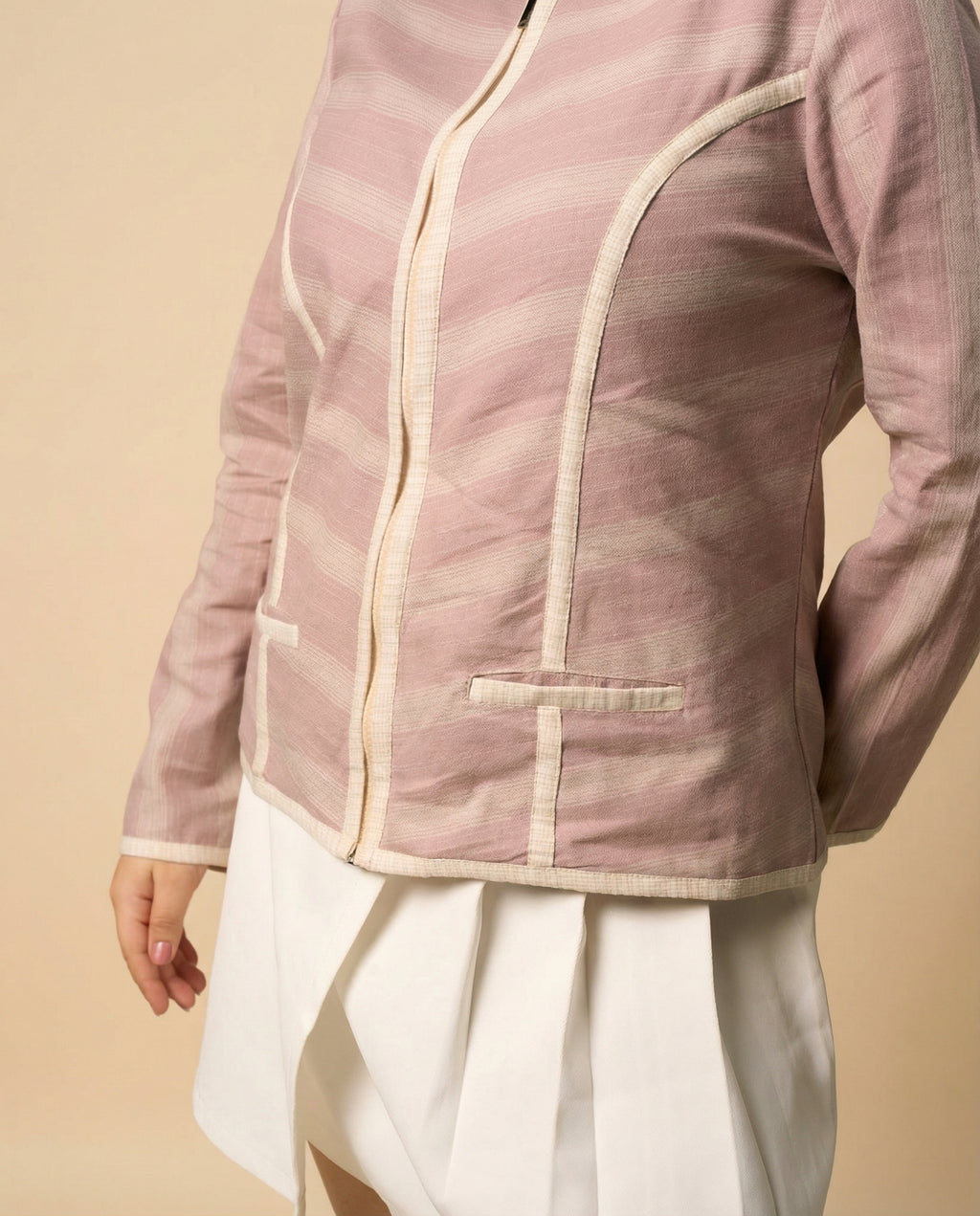 Blush Linear Piping Jacket
