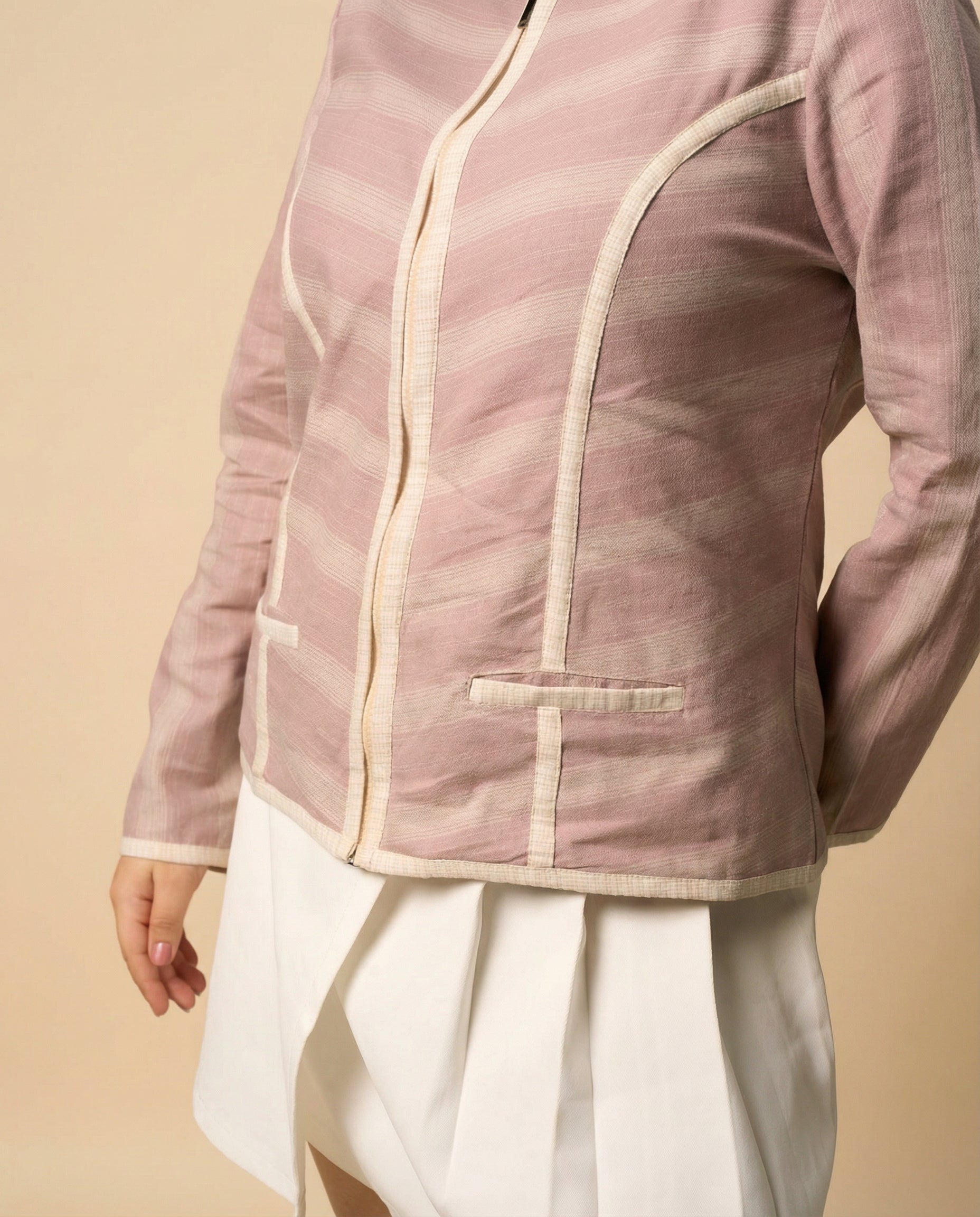 Blush Linear Piping Jacket